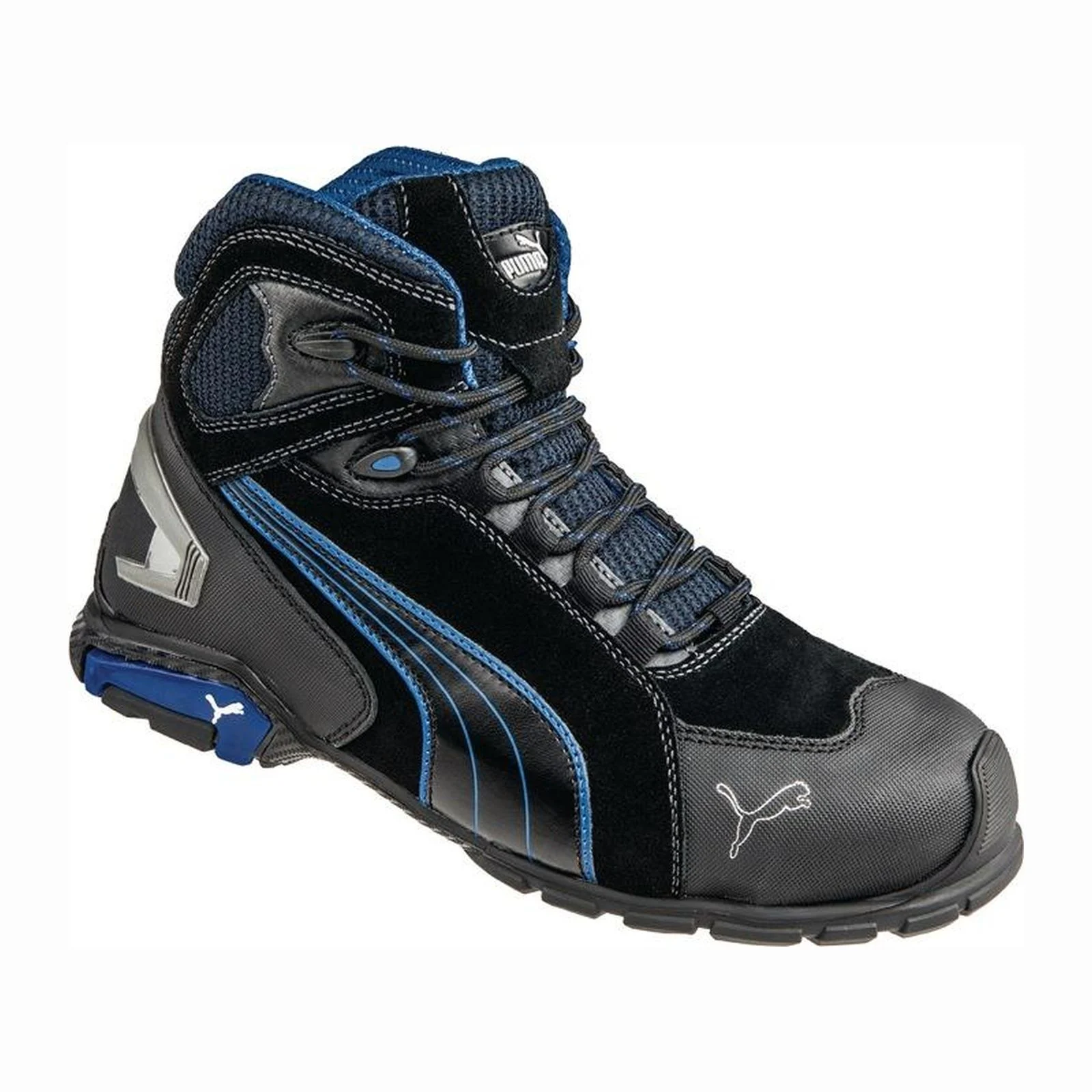 Bottes de sécurité Puma Rio Black Mid taille 41 noir/bleu S3 SRC EN ISO 20345 Velours cuir