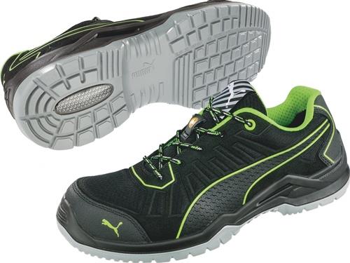 Chaussure de sécurité Puma Fuse TC Green Low taille 41 noir/vert S1P SRC ESD EN ISO 20345 microfibre/mesh