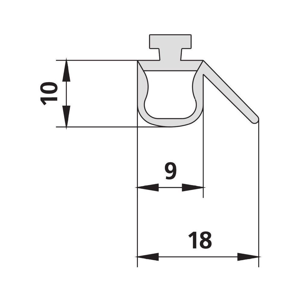 Bande d'étanchéité horizontale Kermi x2 (47104, 564 mm / 464 mm)