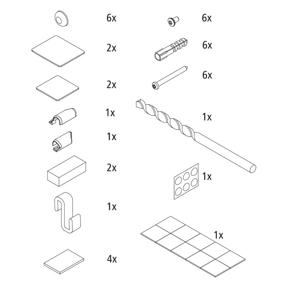 Kit de petites pièces de montage Kermi, EBLI009, Argent mat/Argent brillant, Réf. 2534880