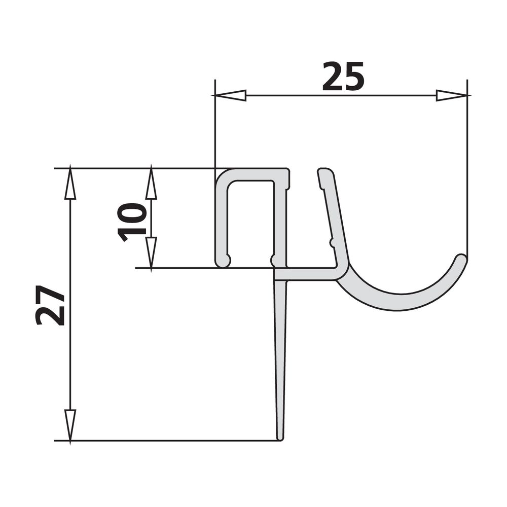 Bandeau d'étanchéité Kermi x1, 4714, 985 mm, Transparent, avec effet anti-projections d'eau, 2539353