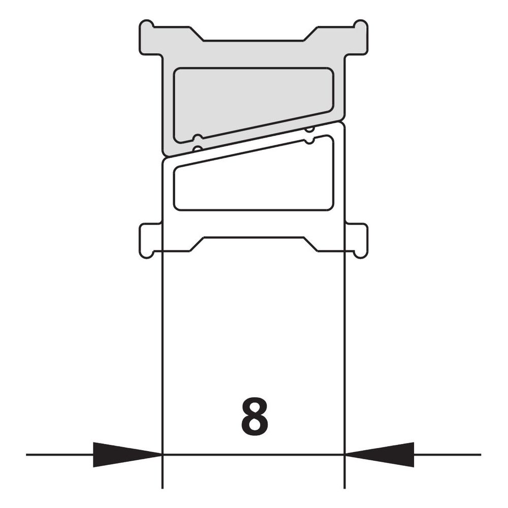 Bandeau magnétique Kermi x1, 6310, Manhattan, 2000 mm, compatible jusqu'à hauteur de série 1400 mm, 6002716