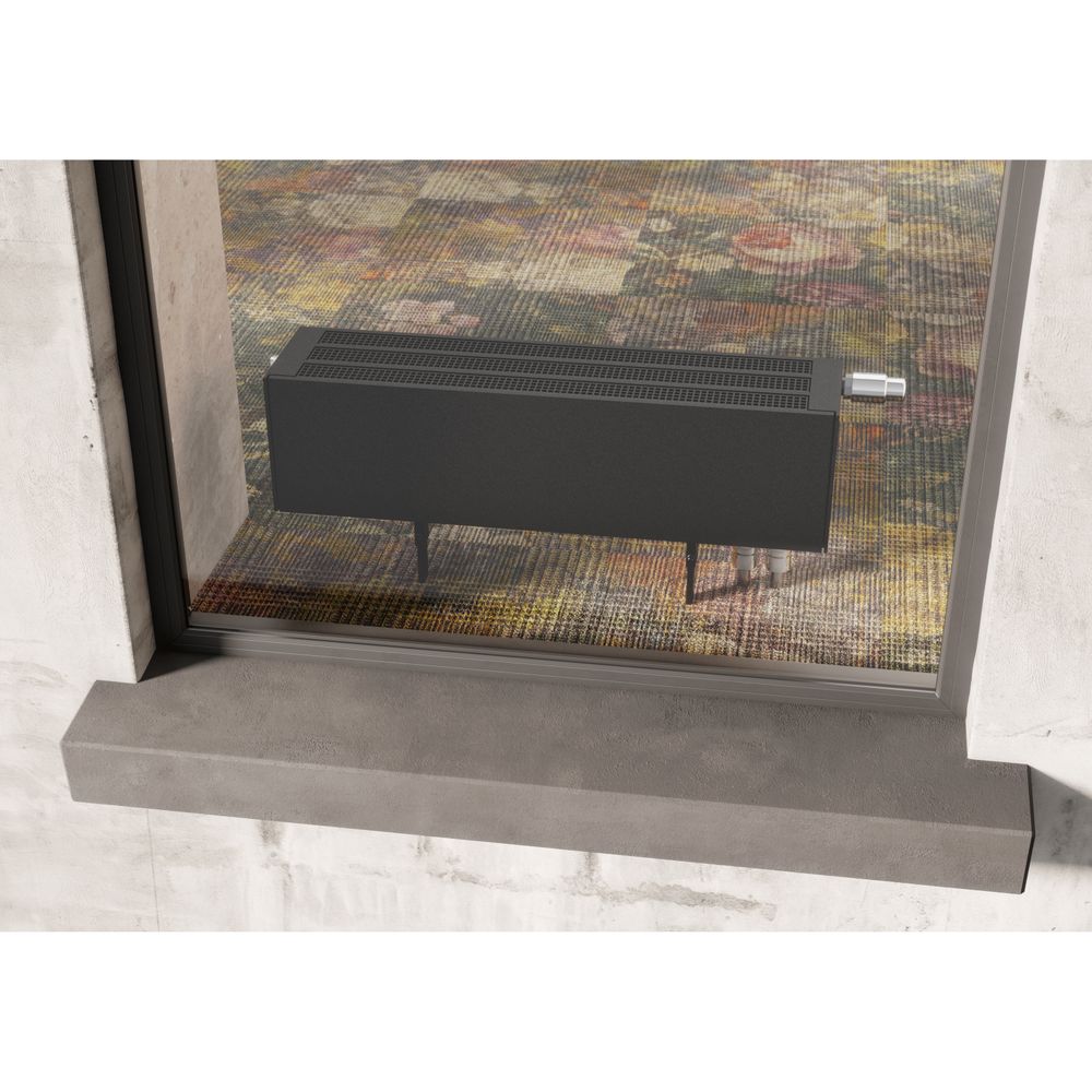 Kermi Vanne de convecteur avec écran de rayonnement Type 44 280x255x1100 mm, vanne à droite, avec étanchéité, 2384 W à 75/65/20 °C, blanc