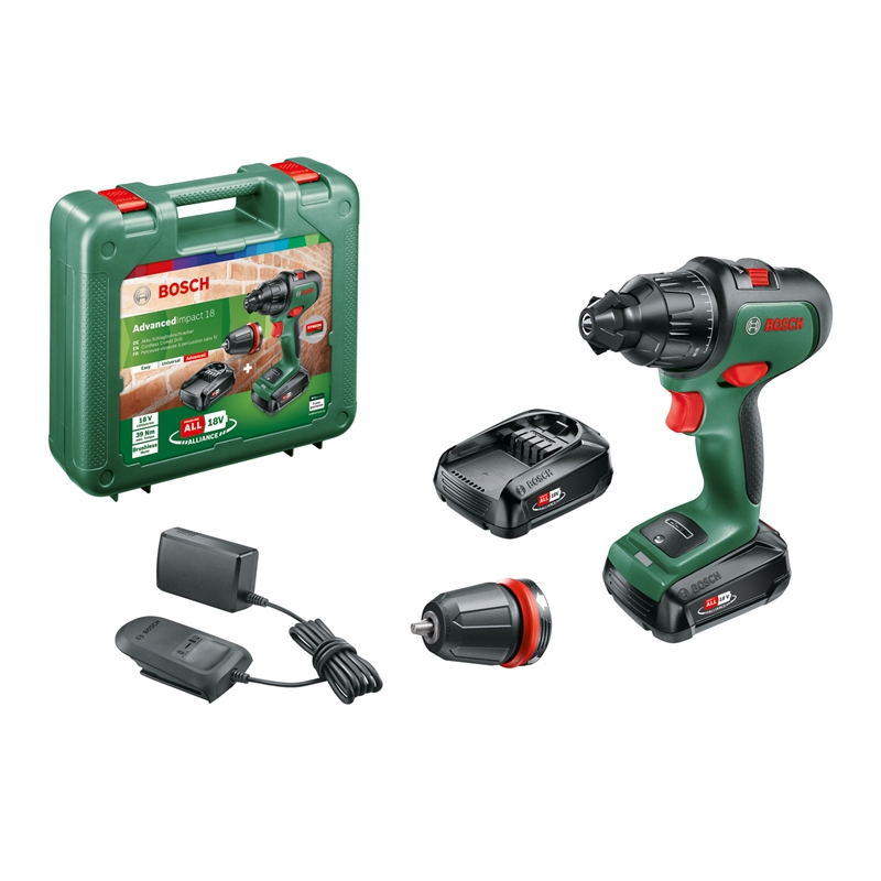 Bosch Perceuse à percussion sans fil AdvancedImpact 18 (incl. 2 batteries et chargeur)