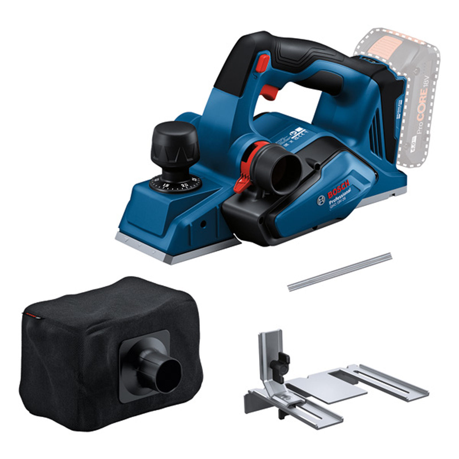 Rabot à batterie Bosch GHO 18V-26 sans batterie ni chargeur dans l'emballage