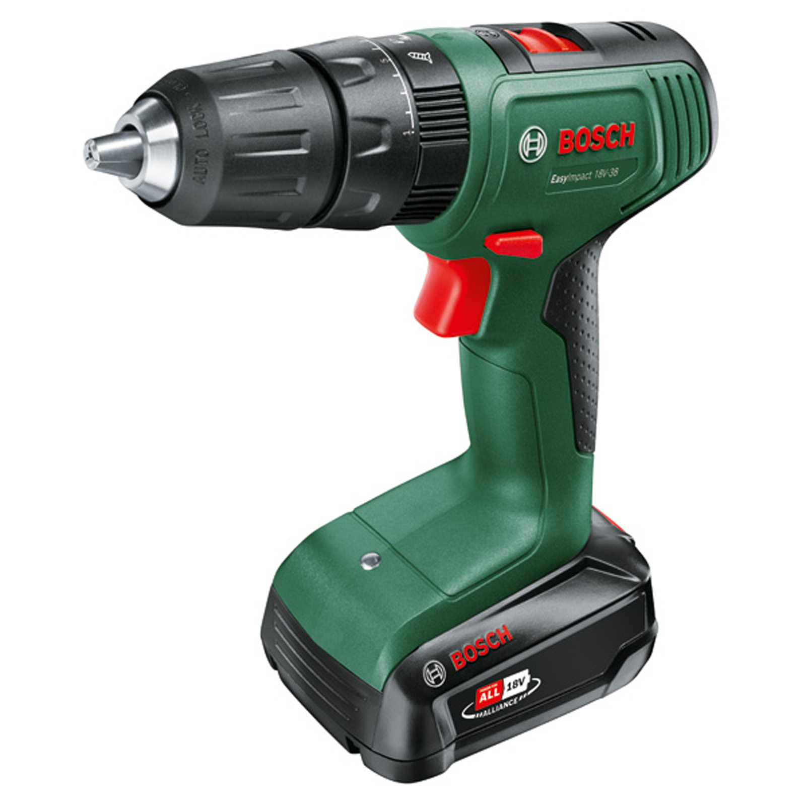 Perceuse-visseuse à percussion sans fil Bosch EasyImpact 18V-38, 1 x batterie PBA 18V 2,0 Ah, mallette de transport