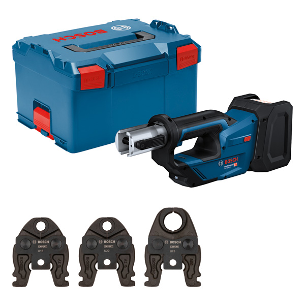 Outil de presse sans fil Bosch GPT 18V-19 Professional Solo Kit U incl. 3 mâchoires de presse