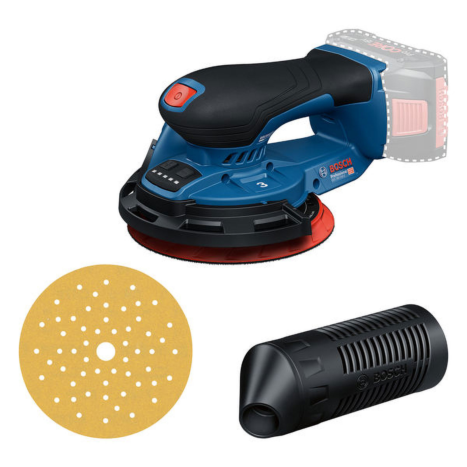 Ponceuse orbitale à batterie GEX 18V-150-3 Bosch sans batterie ni chargeur en coffret