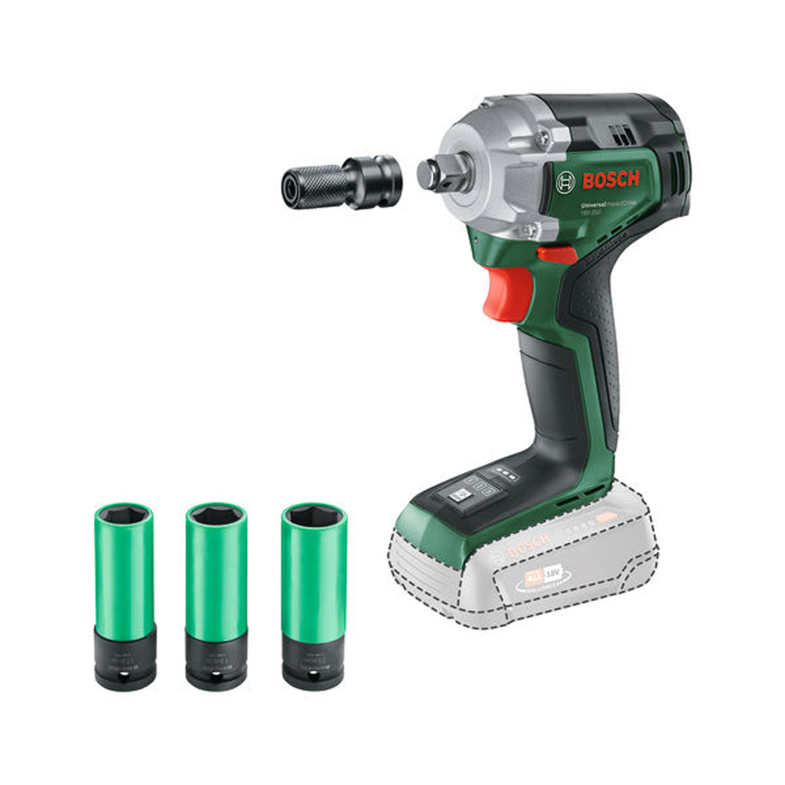 Perceuse-visseuse à percussion sans fil Bosch UniversalImpactDrive 18V-350 + 3 douilles
