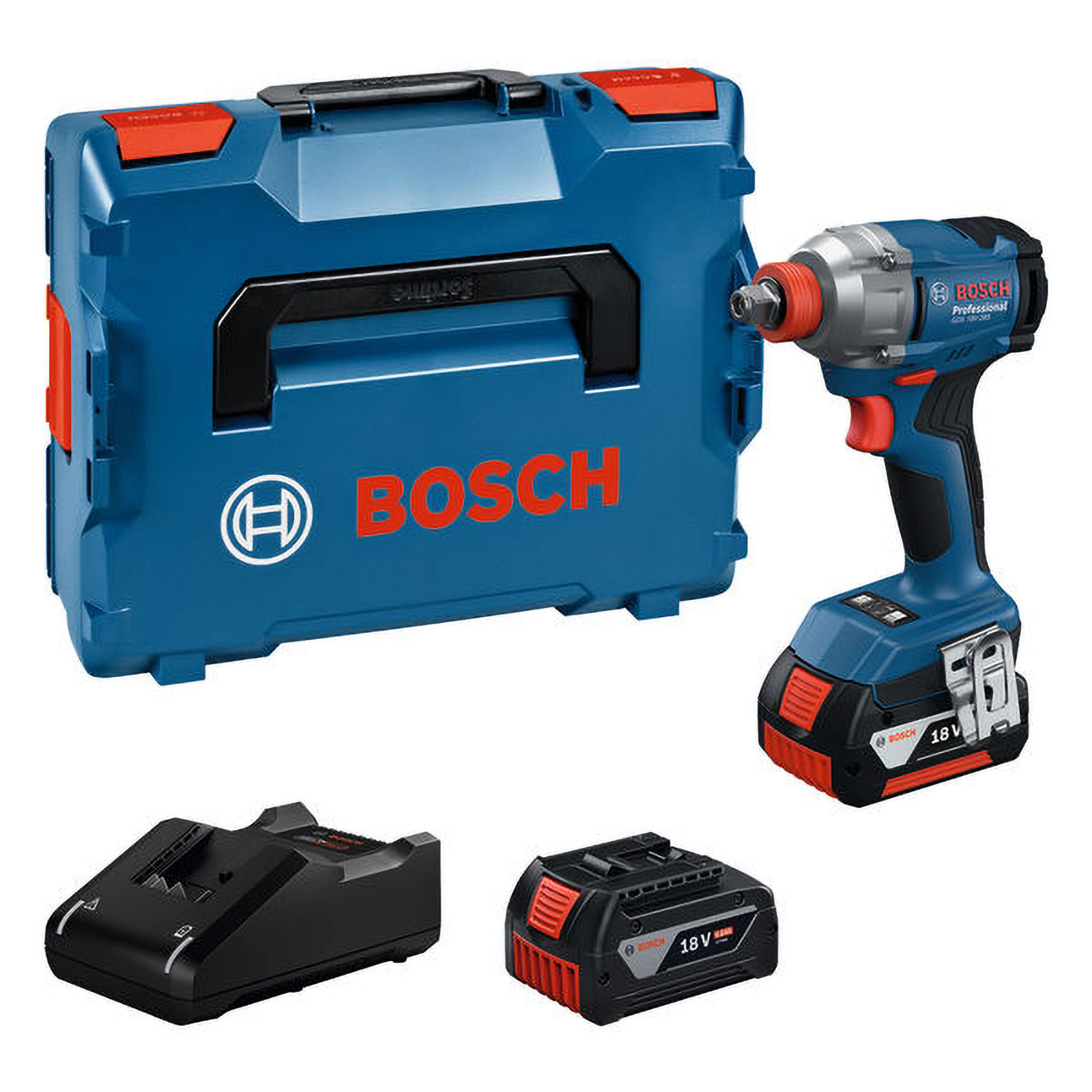 Perceuse à percussion Bosch GDX 18V-285, 2x 4,0 Ah et chargeur dans L-BOXX