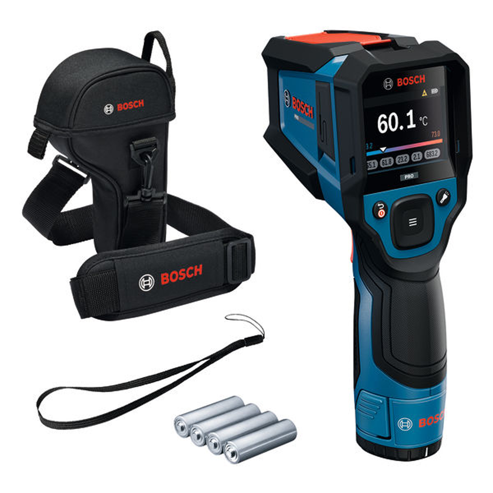 Bosch Thermomètre thermique GIS 12V-800-16, incluant l'adaptateur de batterie et la pochette