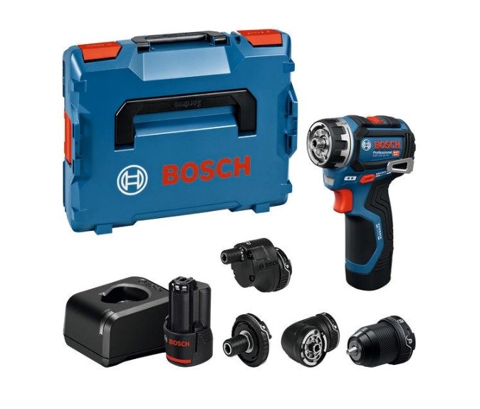 Perceuse sans fil Bosch GSR 12V-32 FC, 2x 2,0 Ah et chargeur + 4 accessoires dans une L-BOXX
