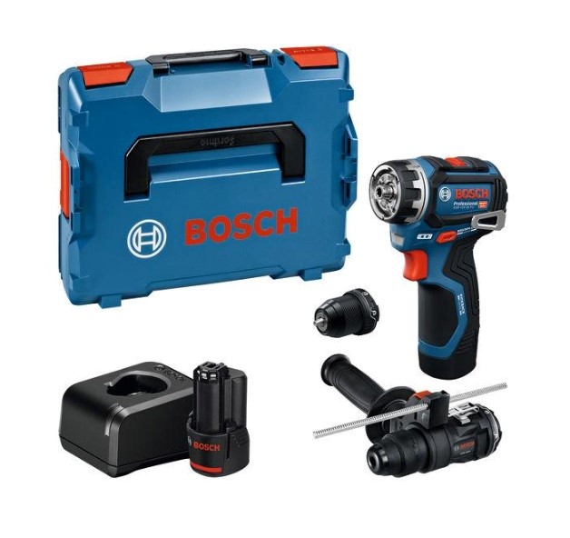 Perceuse à batterie Bosch GSR 12V-32 FC, 2x 2,0 Ah et chargeur + 2x accessoires dans L-BOXX