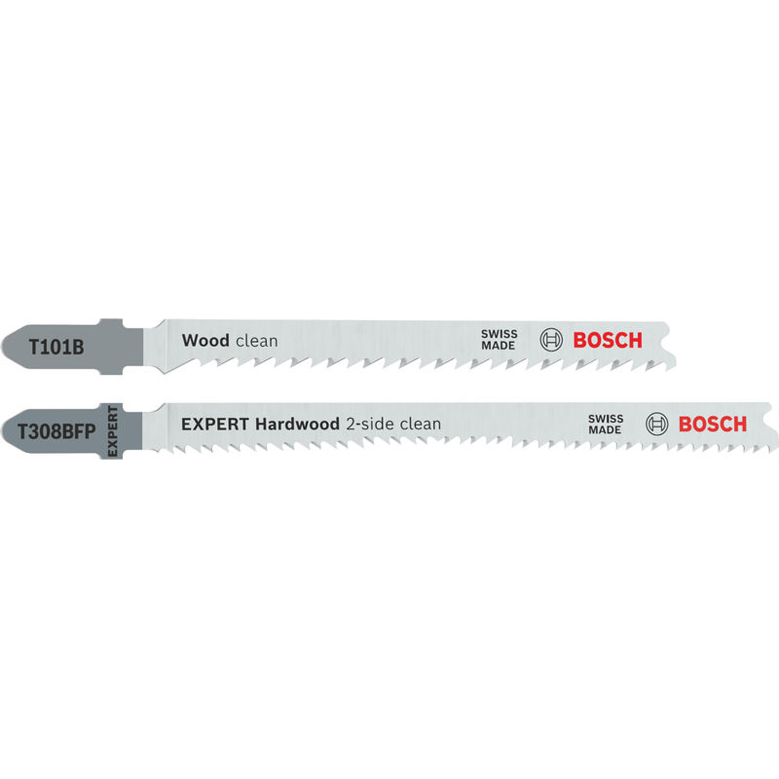 Jeu de lames de scie sauteuse Bosch T101B et EXPERT Hardwood 2-side clean T308BFP, 26 pièces