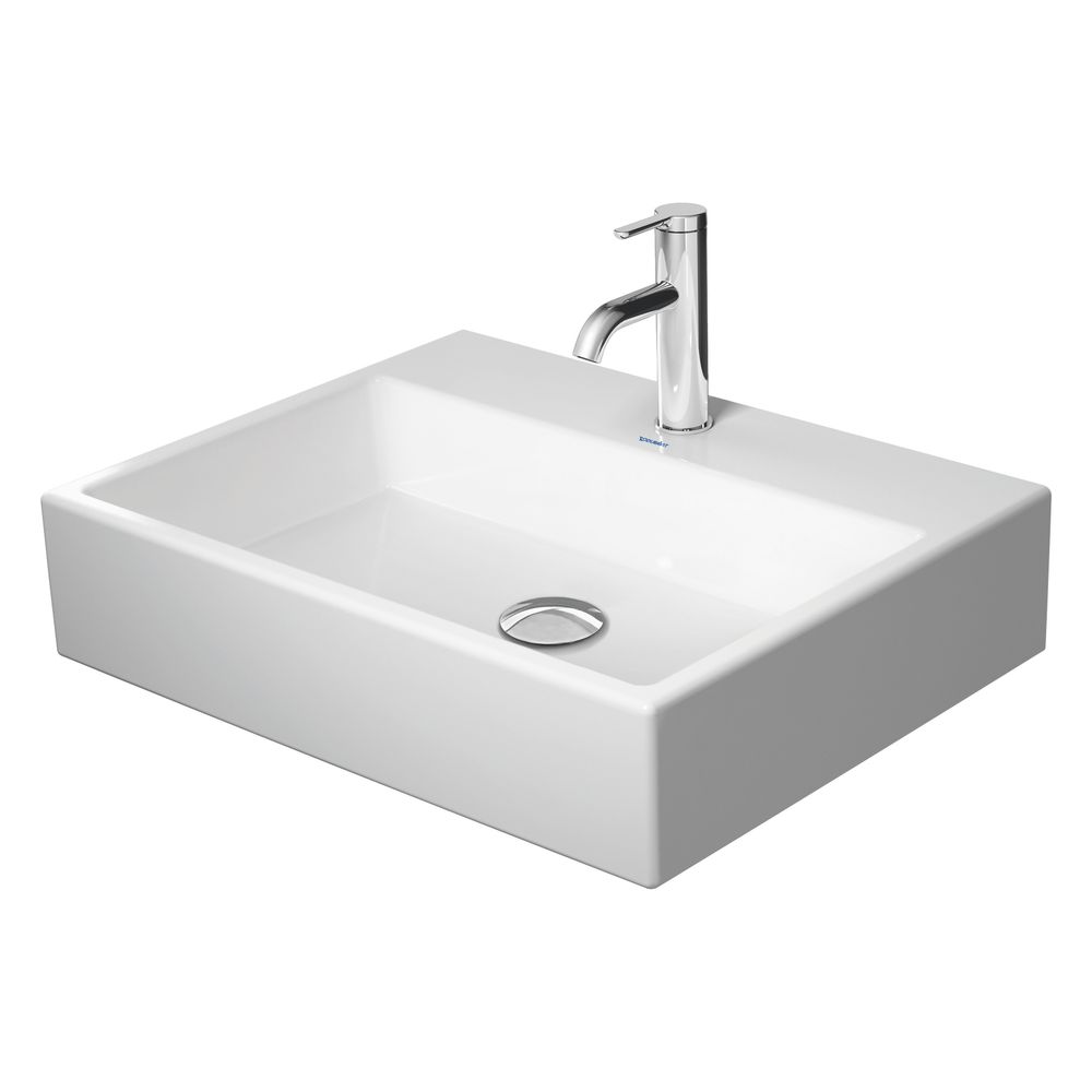 Duravit Vero Air Lavabo 470x600x165 mm mural, blanc brillant, rectangulaire, 1 bac de lavage central, 1 trou de robinetterie central, sans trop-plein