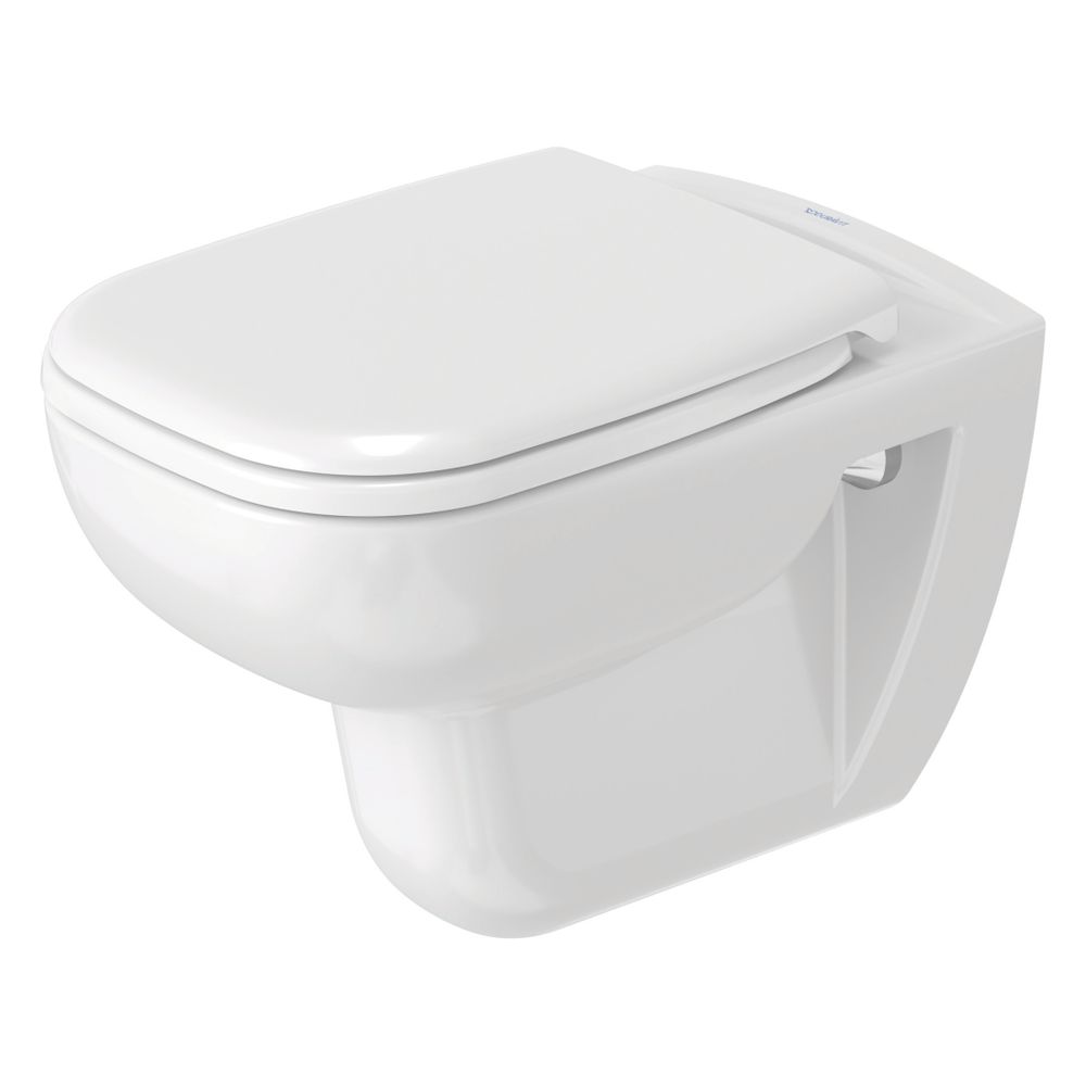 Duravit D-Code WC mural 545x355x360 mm, blanc brillant, 4,5 L, chasse d'eau profonde, sans rebord, évacuation horizontale