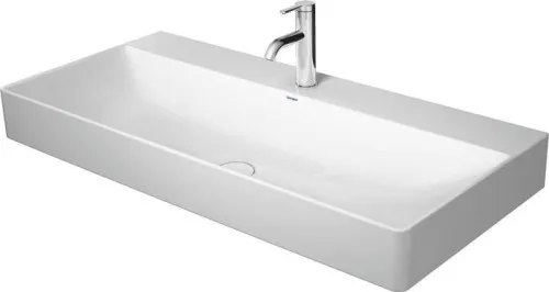 Duravit DuraSquare Vasque 470x1000x145mm, DuraCeram, blanc brillant, rectangulaire, 1 trou WP/mitigeur central, sans trop-plein, fermé