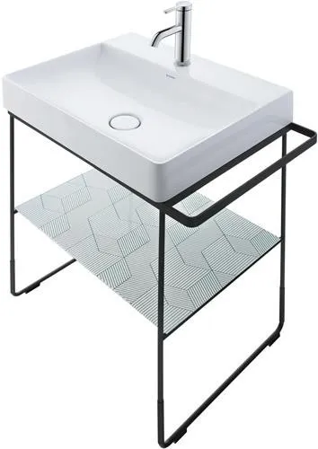 Duravit DU meuble-WT DuraSquare 500 mm, blanc sans trop-plein, avec demi-colonne, 1 trou de robinetterie