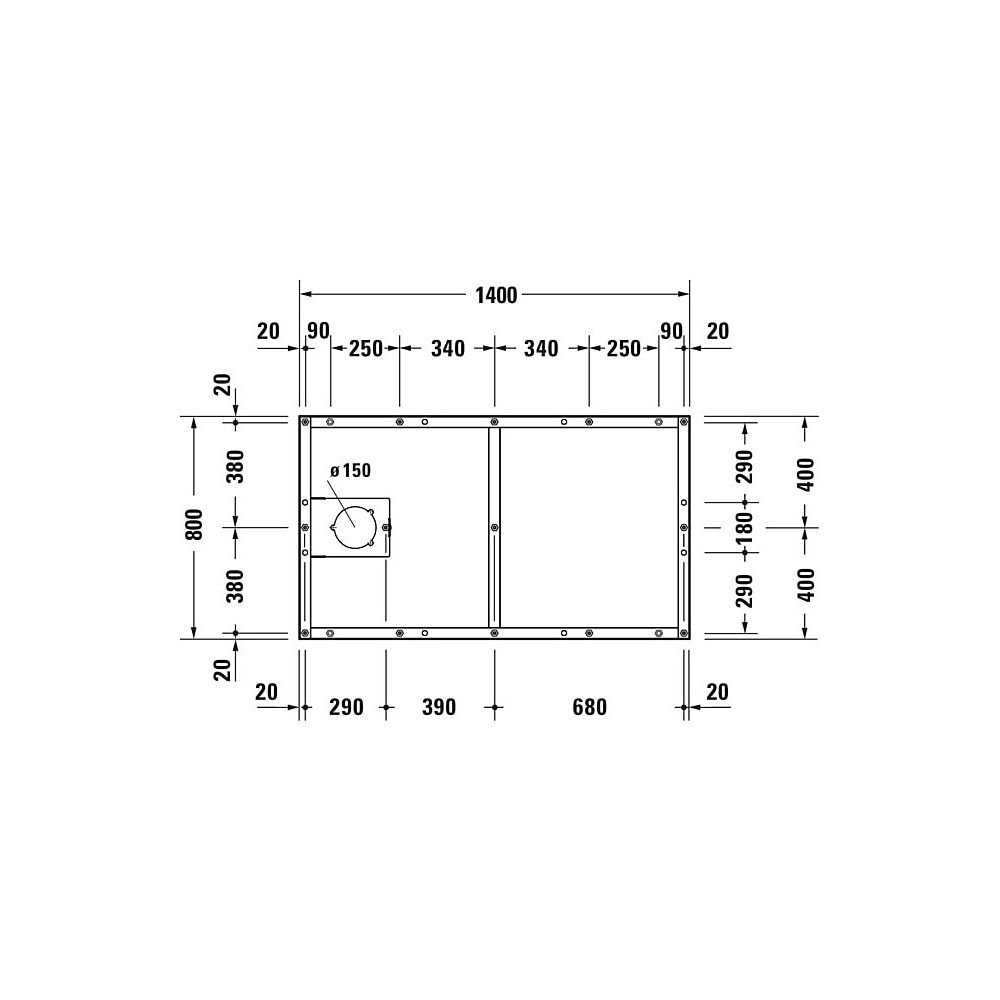 Duravit DU pied-support pour bac de douche Tempano 140 0x800 mm