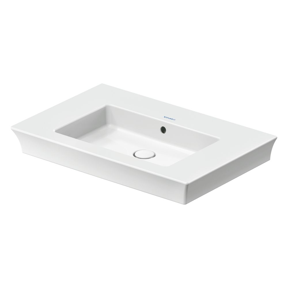 Duravit White Tulip Lavabo 490x750x155 mm, blanc brillant, rectangulaire, 1 bac de lavage central, avec trop-plein