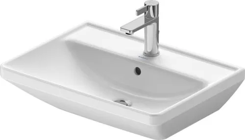Duravit D-Neo Lavabo 440x600x165mm mural, blanc brillant, rectangulaire, 1 emplacement de lavage central, 1 trou de robinetterie central, avec trop-plein