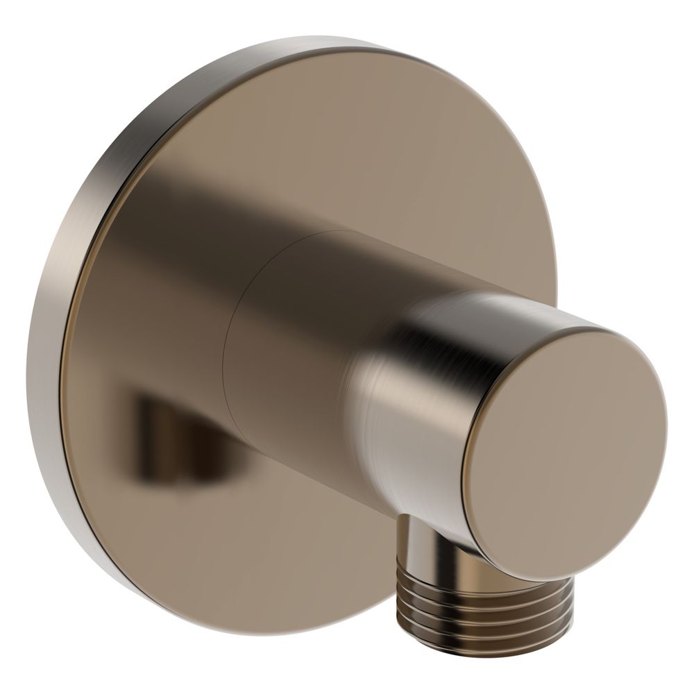 Hansa Coude de raccordement mural avec clapet anti-retour, rosace ronde, G 1/2", DN 15, bronze brossé