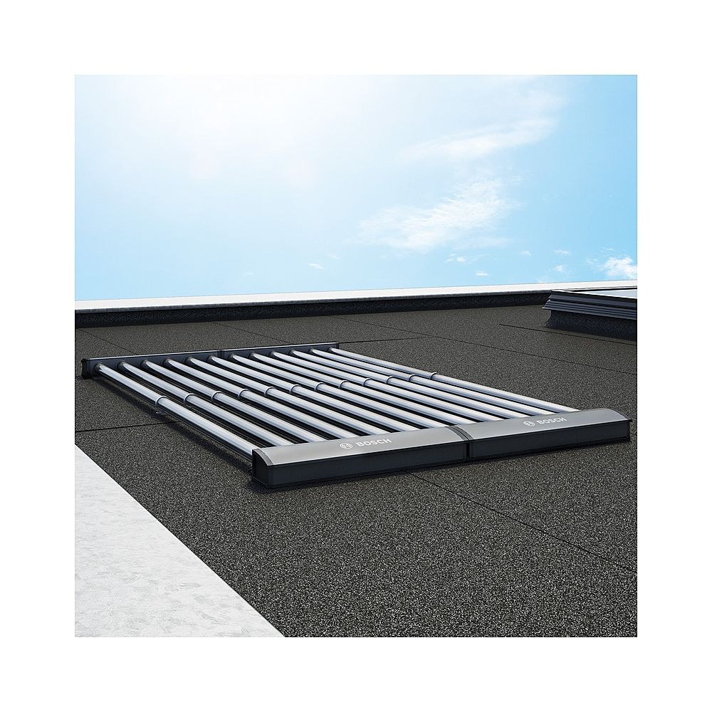 Pack solaire Bosch Jupa SO856, 11x capteurs à tubes sous vide SO7000 TVV, sur toiture, VKA 8, VKA 9, VKA 10, FS 121