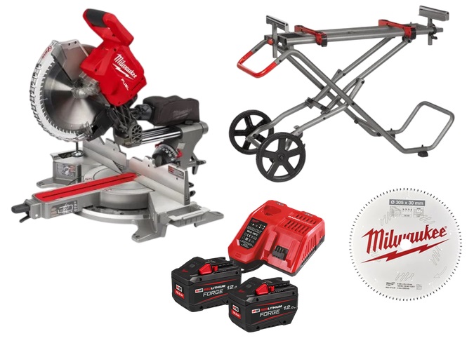Scie à onglet et à coupe d'onglet sur batterie Milwaukee M18FMS305-0