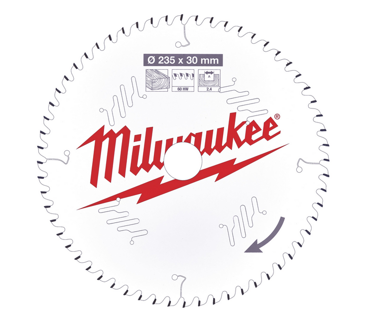 Lame de scie circulaire Milwaukee 235/30 mm 60 dents - bois - 4932471308
