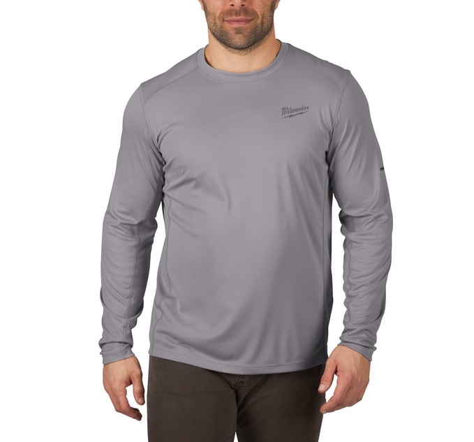 T-shirt à manches longues Milwaukee Workskin WWLSG-S gris avec protection UV