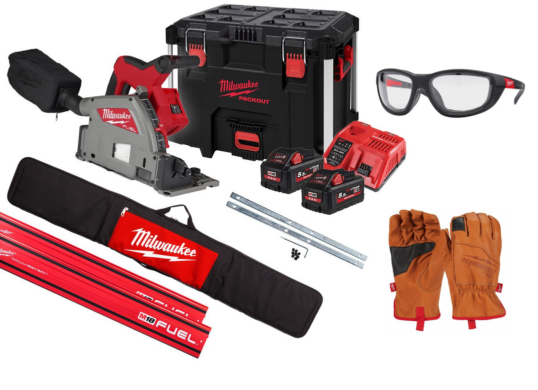 Scie plongeante Milwaukee FUEL M18FPS55-552P sur accumulateur