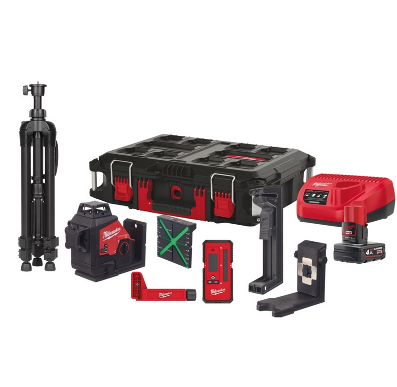 Milwaukee Niveau laser à lignes croisées 3x 360° M12 3PLKIT-401P