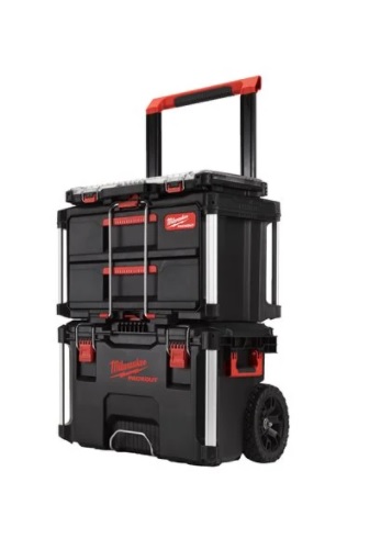 Milwaukee PACKOUT Kit de démarrage 3 pièces Trolley avec mallette, organiseur, boîte à tiroirs — lot de 3 pièces