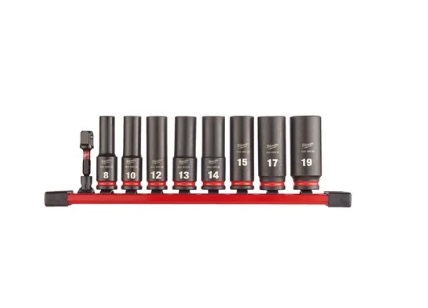 Set de douilles SHOCKWAVE™ Milwaukee 3/8" longue version avec rail