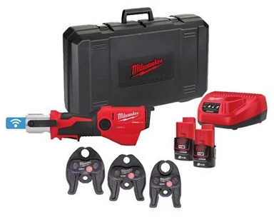 Milwaukee M12 Outil de pressage sans fil avec version kit accus ONE-KEY Inclus 3x mâchoires de pressage pour profilé en U, M12