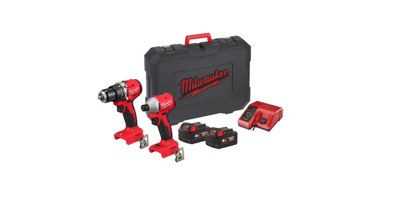 Set de machines Milwaukee M18 BLCPP2A-402C avec 2 batteries 4,0 Ah et chargeur en coffret
