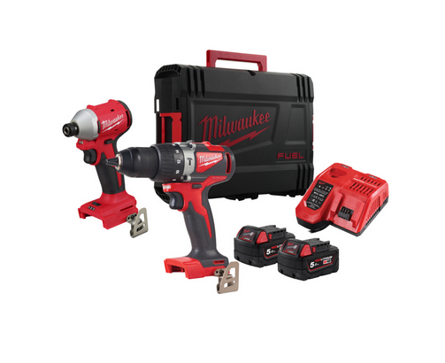 Set de machines M18 Milwaukee M18 BLPP2A3-502X, 2 batteries 5,0 Ah et chargeur en HD-BOX