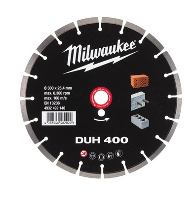 Disque diamant Milwaukee DUH 300 mm pour matériaux durs