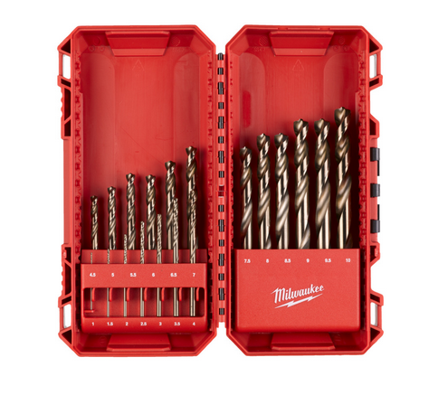 Jeu de forets HSS-G RED COBALT Milwaukee (19 pièces) en cassette compatible PACKOUT