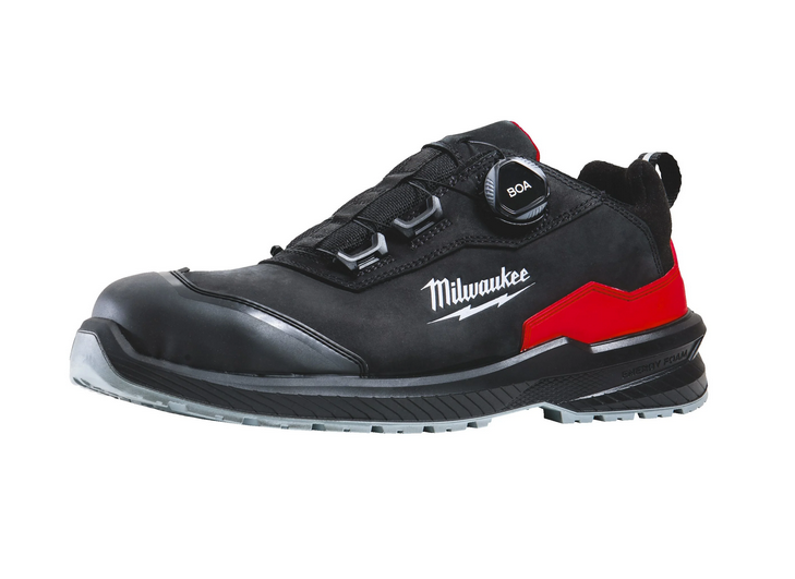Chaussure de sécurité semi-hautes Milwaukee FLEXTRED S3S BOA en cuir noir, tailles 36 à 48