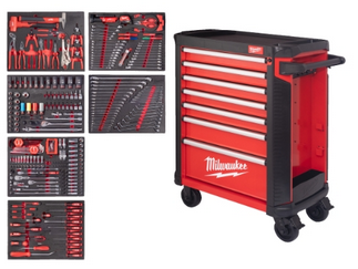 Chariot d'atelier Milwaukee TOOLGUARD 337 pièces, rouge, 30" / 78 cm — lot de 337