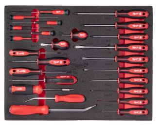 Milwaukee Trousse à outils Tri-Lobe et burins - Set de 38 pièces pour chariot d'atelier