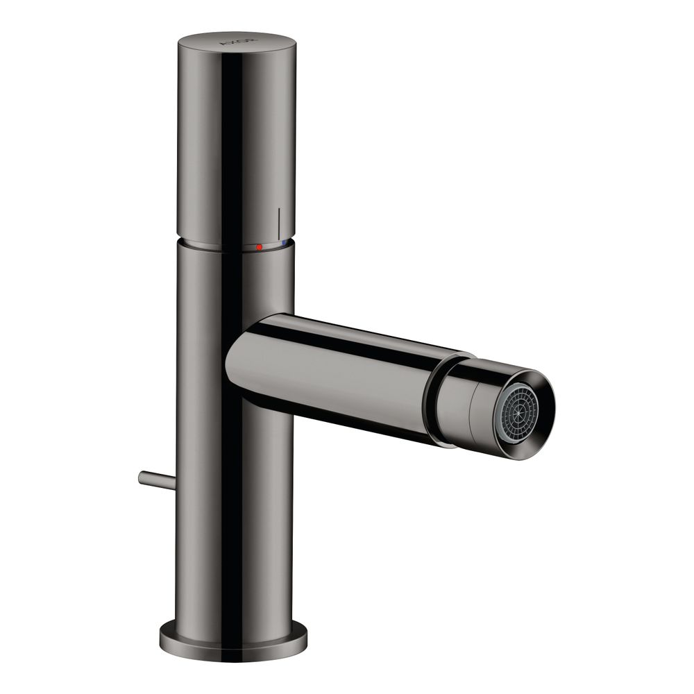Hansgrohe AXOR Uno Mitigeur monocommande pour bidet, 5 l/min, poignée zéro, évacuation par tirette, Chrome noir poli