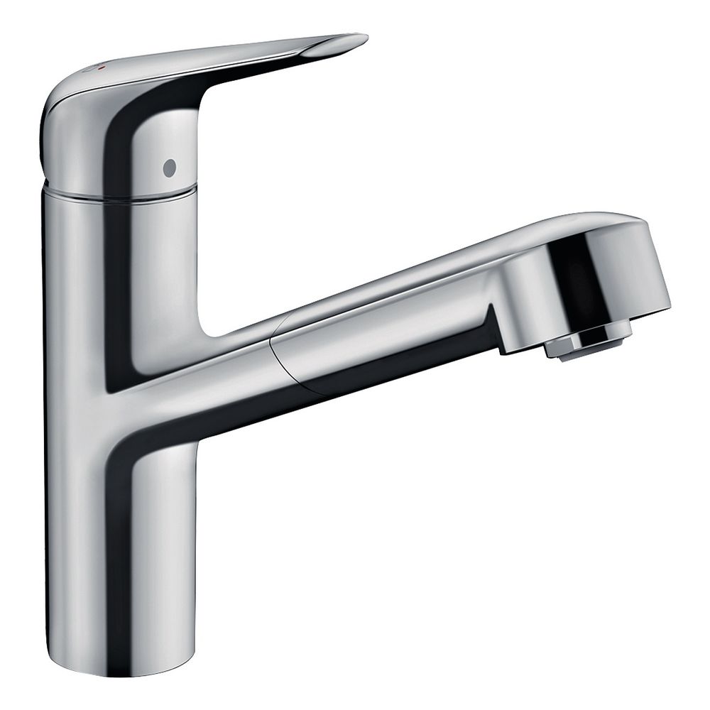 Mitigeur de cuisine Hansgrohe Focus M42 1 jet, chromé, sortie orientable 150 mm, débit 8 l/min