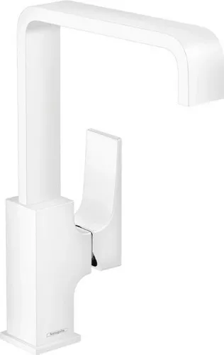 Hansgrohe HG Mitigeur de lavabo 230 Metropol blanc mat avec bec orientable et vidange Push-Open