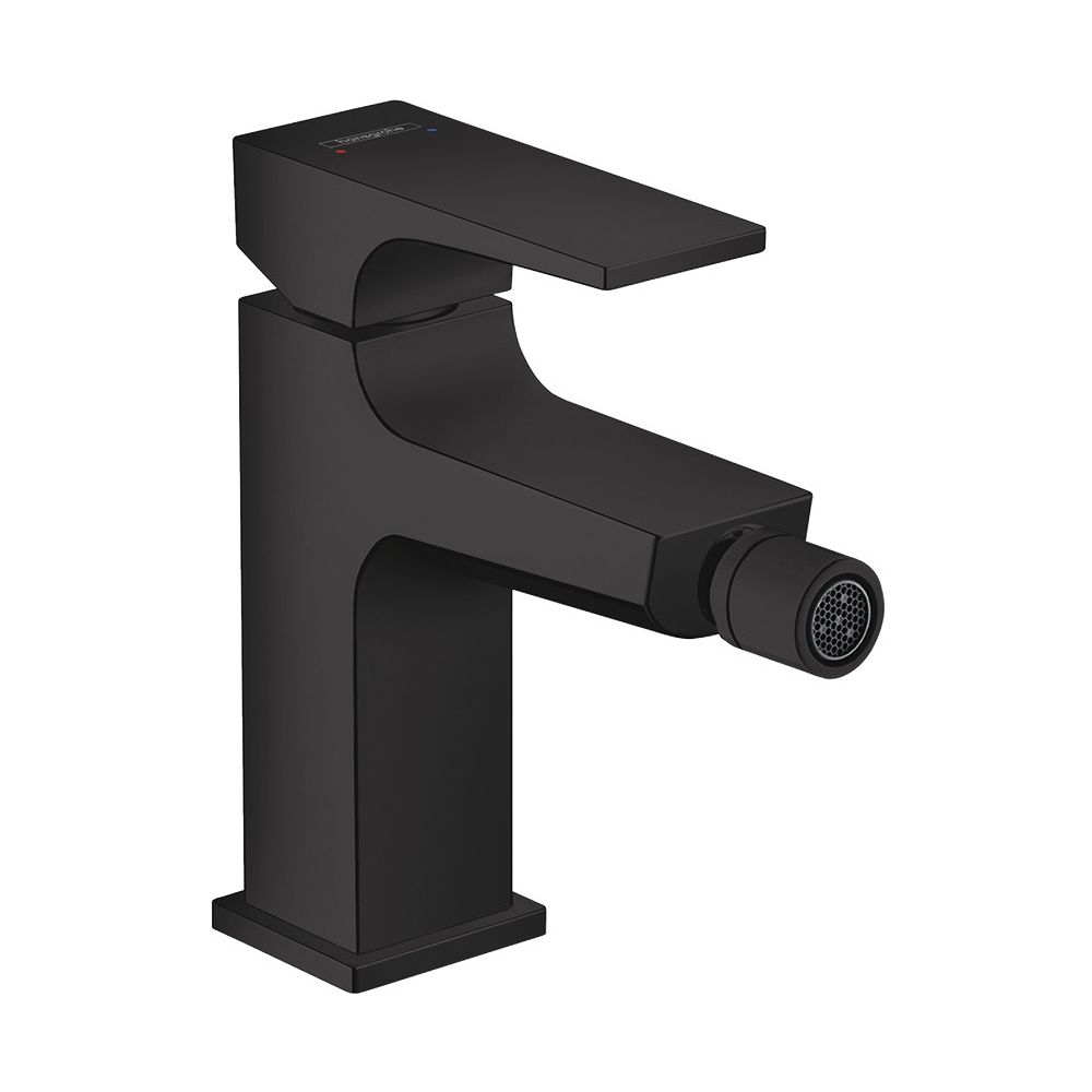 Hansgrohe Mitropol Mitigeur bidet monocommande, 7,5 l/min, poignée à levier, évacuation Push-Open, noir mat