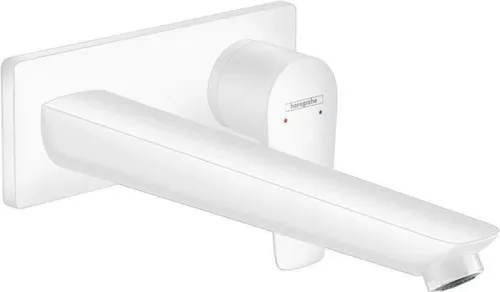 Hansgrohe Talis E Mitigeur monocommande pour lavabo encastré 5l/min Blanc mat pour montage mural avec bec 225mm