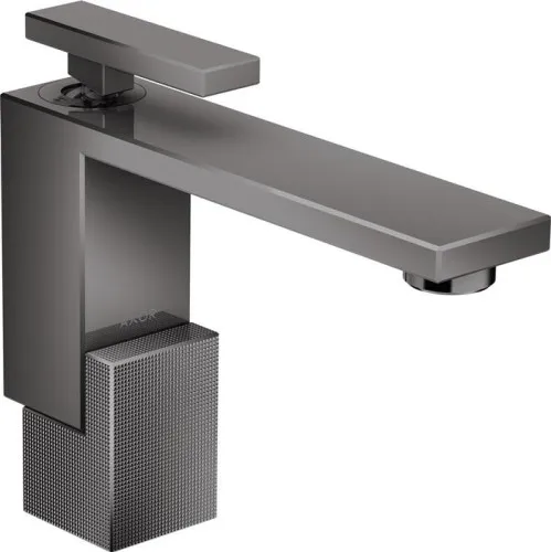 Mélangeur monocommande pour lavabo Axor 130 EDGE polished black chrom Diamantschliff