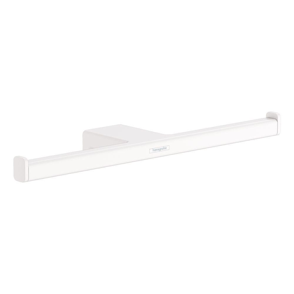 Porte-rouleau de papier toilette Hansgrohe AddStoris Q double, sans couvercle, blanc mat