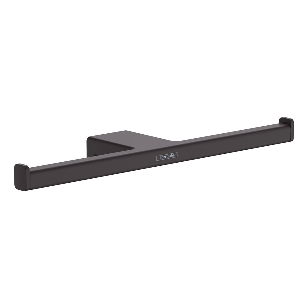 Porte-rouleau de papier toilette Hansgrohe AddStoris Q double, sans couvercle, noir mat